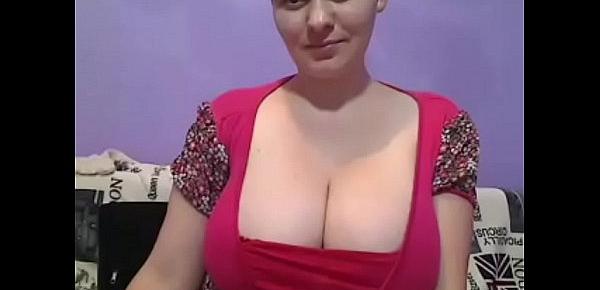  Hot woman live shows off her huge boobs wow